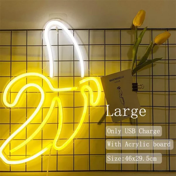 Wanxing Banana Shape Neon Light Signs Room Wall Decor Lamp LED Neon Sign Lamp Wall Art Neon Night Lights Hanging LED For Party - Image 4