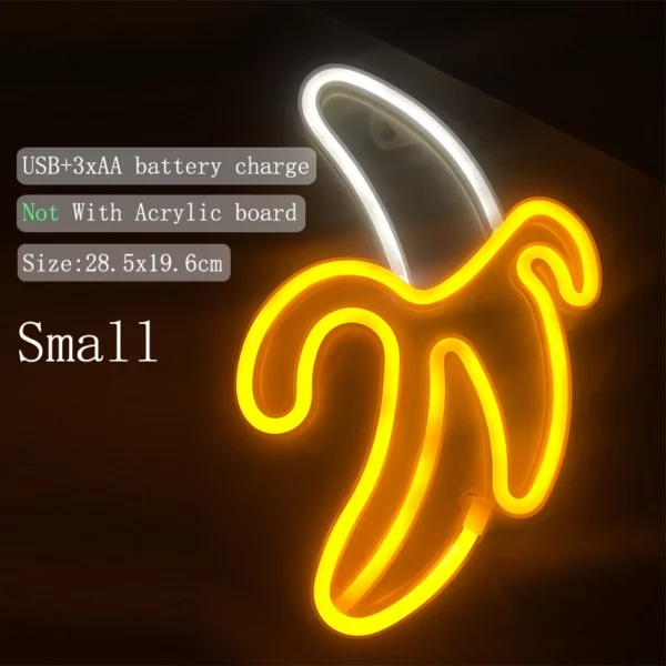 Wanxing Banana Shape Neon Light Signs Room Wall Decor Lamp LED Neon Sign Lamp Wall Art Neon Night Lights Hanging LED For Party - Image 2